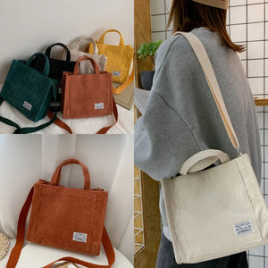 Corduroy Casual Canvas Bag Women's Shoulder Bag Handbag