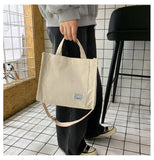 Corduroy Casual Canvas Bag Women's Shoulder Bag Handbag