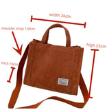Corduroy Casual Canvas Bag Women's Shoulder Bag Handbag