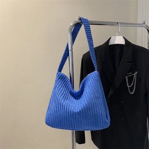 Corduroy Casual Women's Shoulder Bag Large Tote Bags