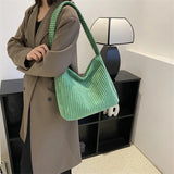 Corduroy Casual Women's Shoulder Bag Large Tote Bags