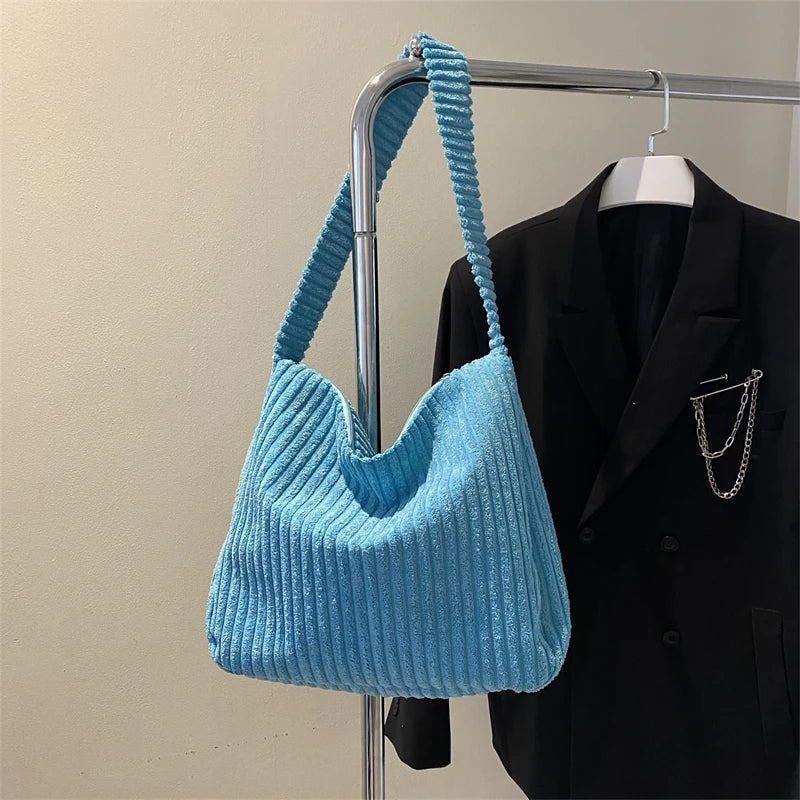 Corduroy Casual Women's Shoulder Bag Large Tote Bags