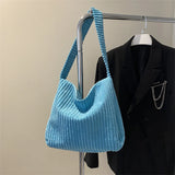 Corduroy Casual Women's Shoulder Bag Large Tote Bags