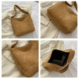 Corduroy Casual Women's Shoulder Bag Large Tote Bags