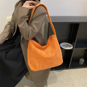 Corduroy Casual Women's Shoulder Bag Large Tote Bags