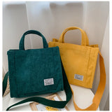 Corduroy Casual Women's Tote Shoulder Bag Retro Art Canvas Crossbody