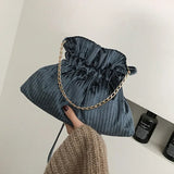 Corduroy Chain Messenger Bag Women's Bucket Bag Velvet Shoulder Bags