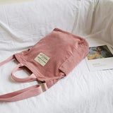 Corduroy Cloth Handbags Large Capacity Shoulder Tote Bag