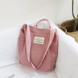 Corduroy Cloth Handbags Large Capacity Shoulder Tote Bag
