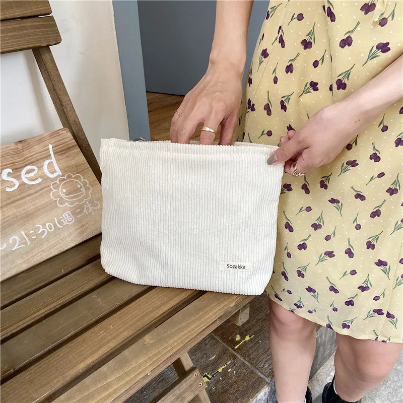 Women's Large-capacity Corduroy Cosmetic Bag