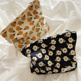 Corduroy Cosmetic Bag Smile&Dots Makeup Organizer Storage Bag Girls Pencil Case