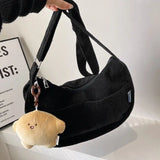 Corduroy Crossbody Bag for Women Casual Large Capacity Shoulder Bag