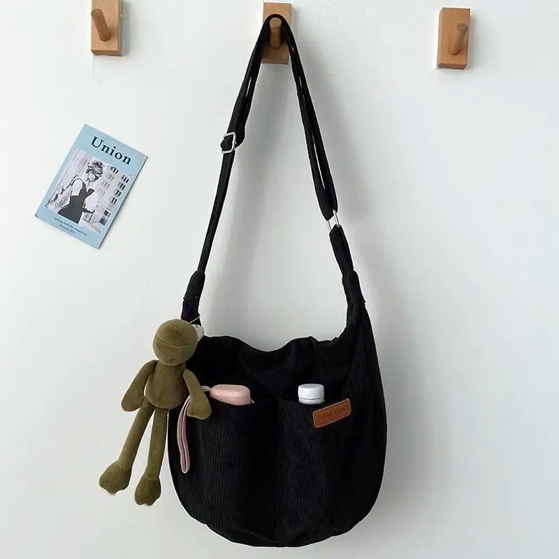 Corduroy Crossbody Bags for Women Youth Hobos Shoulder Bag