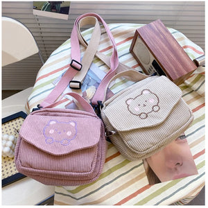 Corduroy Embroidered Totes Purses for Women