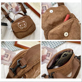 Corduroy Embroidered Totes Purses for Women