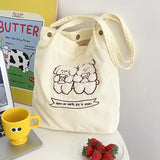 Corduroy Embroidery Women Large Shoulder Bag Schoolgirls Daily Book Tote Travel