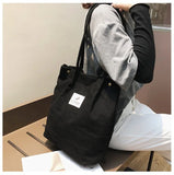 Corduroy Shoulder Bags Women Soft Storage Reusable Totes Bag