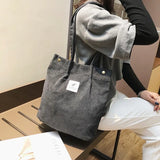 Corduroy Shoulder Bags Women Soft Storage Reusable Totes Bag