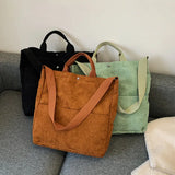 Corduroy Large Capacity Shoulder Bag for Women