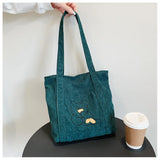 Corduroy Ladies Handbag Large Capacity Canvas Tote Bag