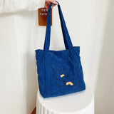 Corduroy Ladies Handbag Large Capacity Canvas Tote Bag