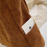 Corduroy Large Capacity Shoulder Bag for Women