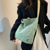 Corduroy Large Capacity Shoulder Bag for Women