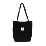 Corduroy Girl School Bag Vintage Women Shoulder Handbag Purse