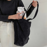 Corduroy Large Capacity Women's Handbag Shoulder Bag Style Leisure Shopping Bags