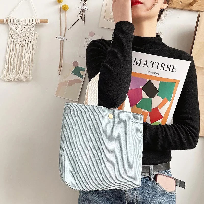 Corduroy Mini Hand Bag Small Square Portable Handbags Women Casual Shopping