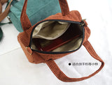 Corduroy Mini Tote Bag Handbags, Autumn Winter Small Solid Crossbody Bags
