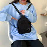 Corduroy Mini Women's Backpacks Female Bag for Teen Girls