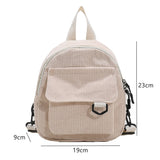 Corduroy Mini Women's Backpacks Female Bag for Teen Girls