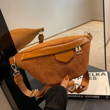 Japanese Women Corduroy Chest Bag Large Capacity Crossbody Bags