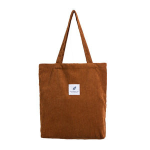 Corduroy Shopping Bag for Women Soft Handbags