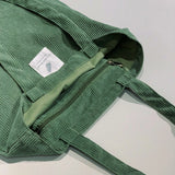 Corduroy Shopping Bag for Women Soft Handbags