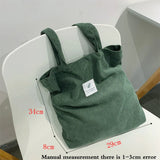 Corduroy Shopping Bag for Women Soft Handbags