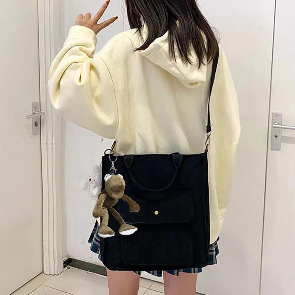Corduroy Shoulder Bag Reusable Tote Casual Shopping Bags for Women