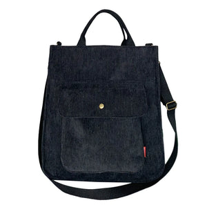 Corduroy Shoulder Bag Vintage Shopping Bags Casual Bag Zipper