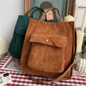 Corduroy Shoulder Bag Vintage Shopping Bags Student Bags Casual Bag