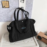 Women's Corduroy Shoulder Bag Large Capacity Crossbody Striped All-match