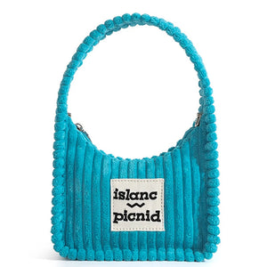 Corduroy Shoulder Bag Crossbody Square Handbag Women's Chain Bag
