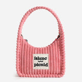 Corduroy Shoulder Bag Crossbody Square Handbag Women's Chain Bag