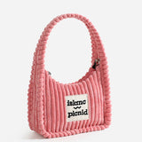 Corduroy Shoulder Bag Crossbody Square Handbag Women's Chain Bag