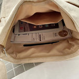 Corduroy Shoulder Bag Women College Style Crossbody Large Capacity