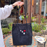 Corduroy Shoulder Bags Women's Bag DIY Female Tote Bag Handbags