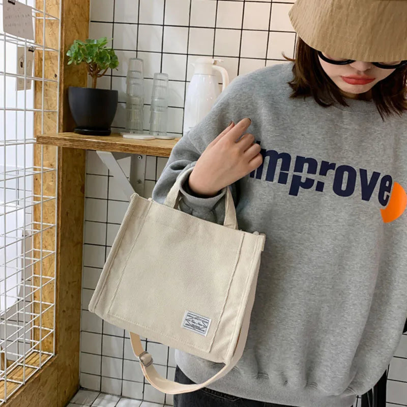 Corduroy Shoulder Bags Women Messenger Handbag Totes Crossbody Bag