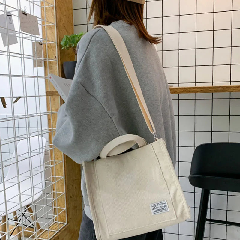 Corduroy Shoulder Bags Women Messenger Handbag Totes Crossbody Bag