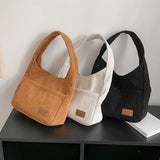 Corduroy Shoulder Bags Women's Handbags Cotton Shopping Tote