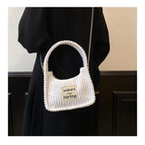 Corduroy Shoulder Crossbody Bag Small Women's Solid Handbag
